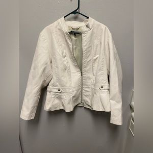 Baccini Plus Size 2X White Faux Leather Jacket